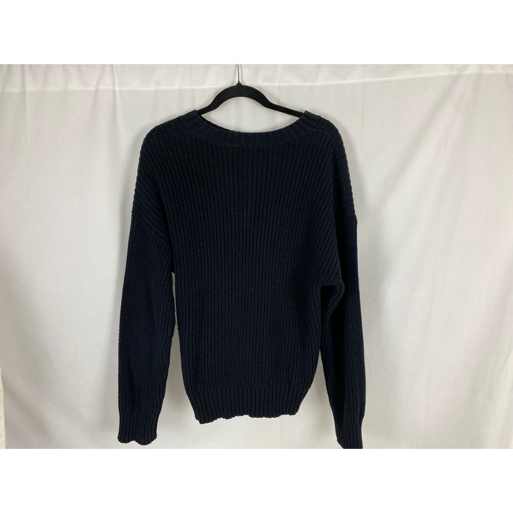 Forever 21 Womens Black‎ Abstract Face Line Art Ribbed Knit Sweater Large - Picture 3 of 11
